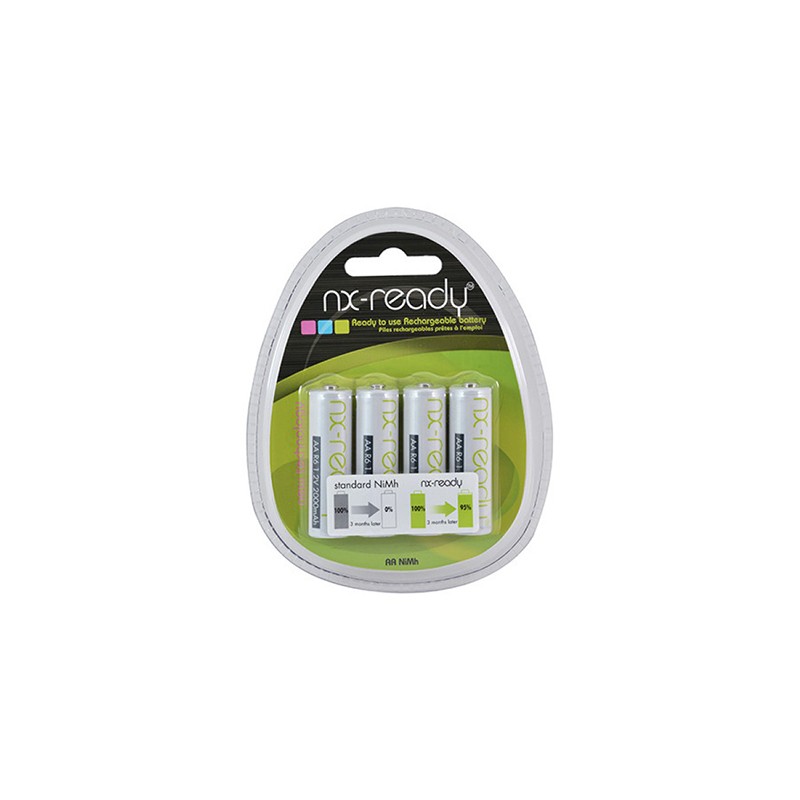                         Lot de 4 accumulateurs NiMh - 1,2V - 2Ah - Type AA