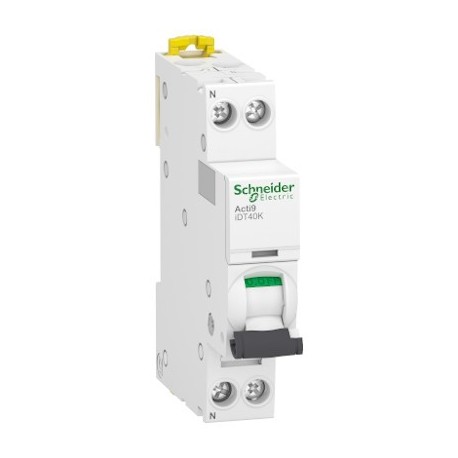 Acti9 iDT40K - disjoncteur modulaire - 1P+N - 10A - courbe C - 4500A-4,5kA
