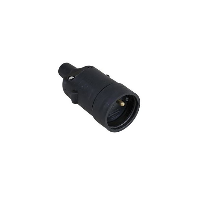                        Prolongateur femelle finition caoutchouc - Sortie droite 2P+T - 16 A - Noir