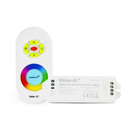 CONTROLEUR RUBAN LED - RGB - 12/24VDC - AVEC TELECOMMANDE RF