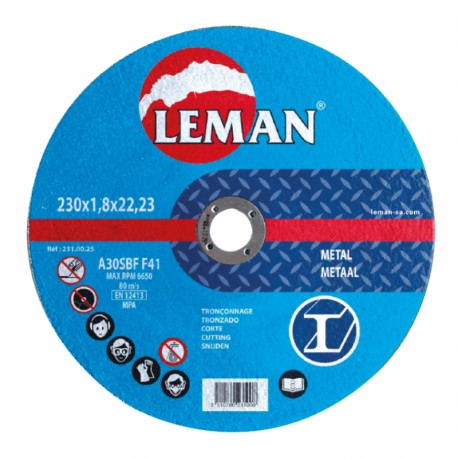 Disque de tronçonnage Métal - Leman SA - Corindon - Bombé - ø125mm - Ep. 3mm