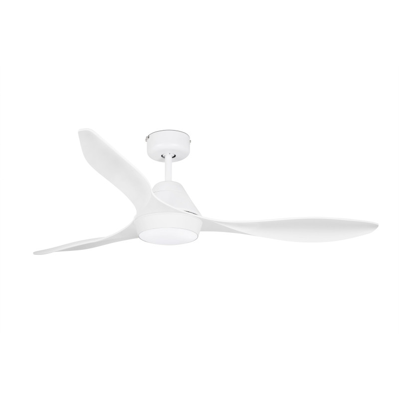                         Ventilateur de plafond avec lumière Polaris - Pièce 17m2 - 5 vitesses - Blanc - Moteur DC