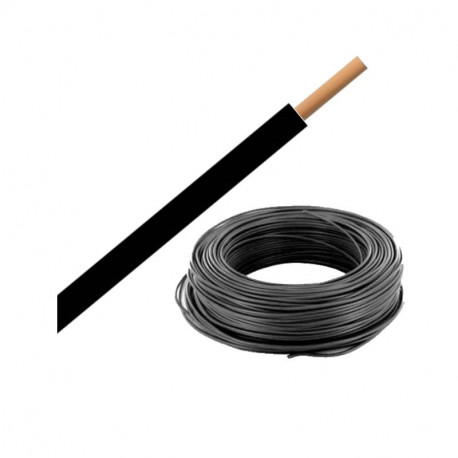 FIL - H07 VU - 2,5mm² - NOIR - (bobine de 100m)