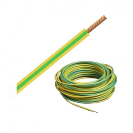 Bobine de fil H07VR 16 mm² - Vert/Jaune - 100 mètres