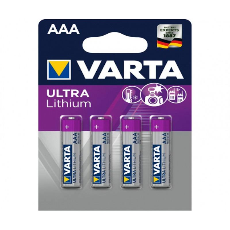                         PILES AAA LR03 LITHIUM BLISTER DE 4 PILES