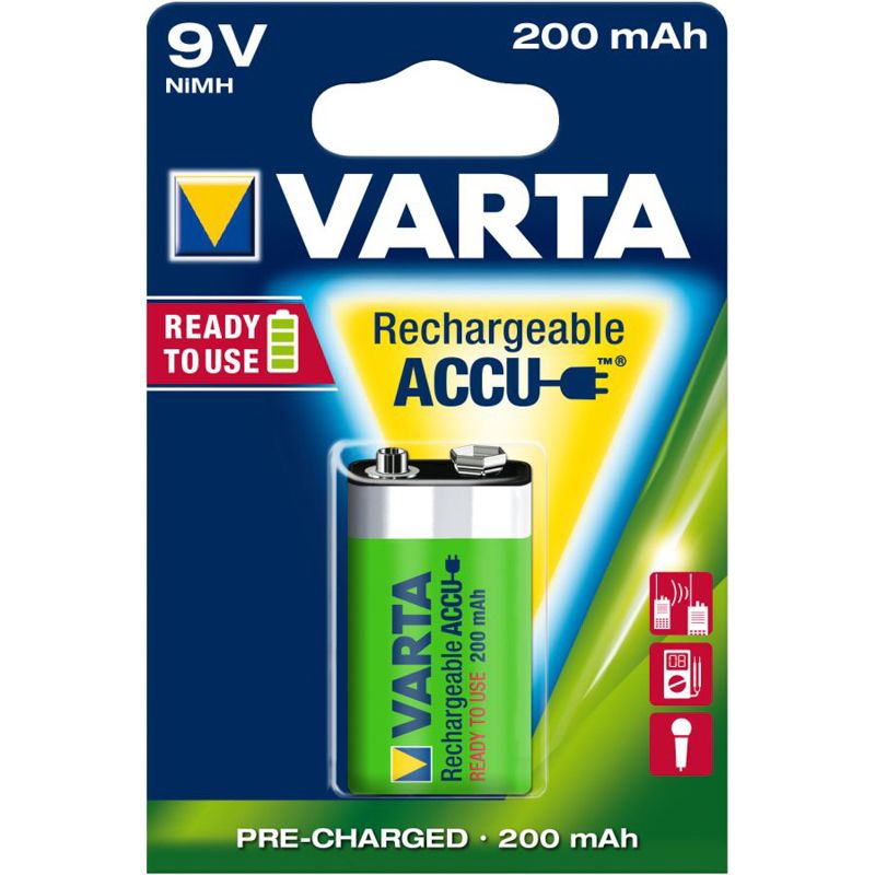                         ACCU RECHARGEABLE BLISTER DE 1 PILE 9V HR22 250MAH
