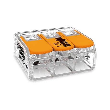 CONNECTEUR - 3 FILS - SOUPLE/RIGIDE - 0,5 A 6² - (la boite de 30)