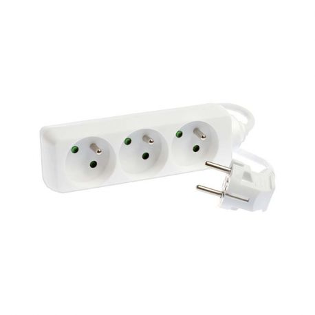 RALLONGE MULTIPRISE - 3PC - 2P+T - CORDON 1,5m 