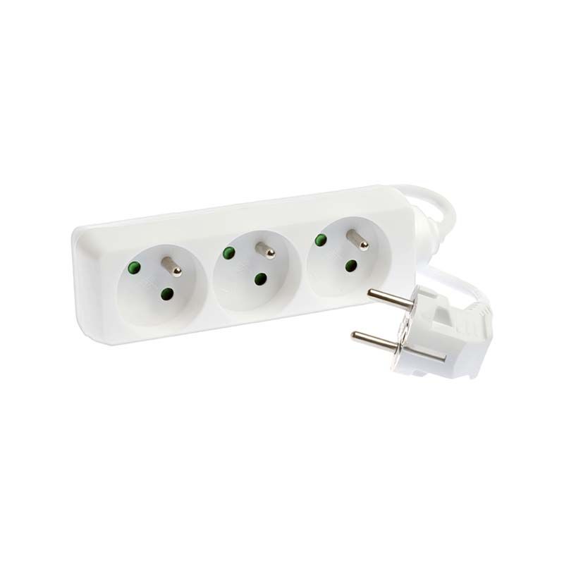                         RALLONGE MULTIPRISE 3 PC 2P+T AVEC CORDON 1,5M
