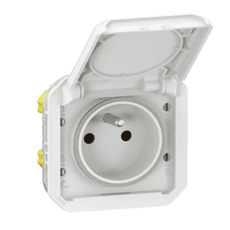                         Prise de courant Plexo Legrand - 2P+T - 16A - 250V - Blanc