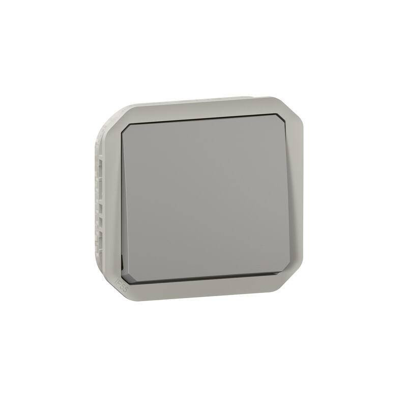                         Va-et-vient étanche Plexo Legrand - 10AX - Avec enjoliveur - Gris - 069511L