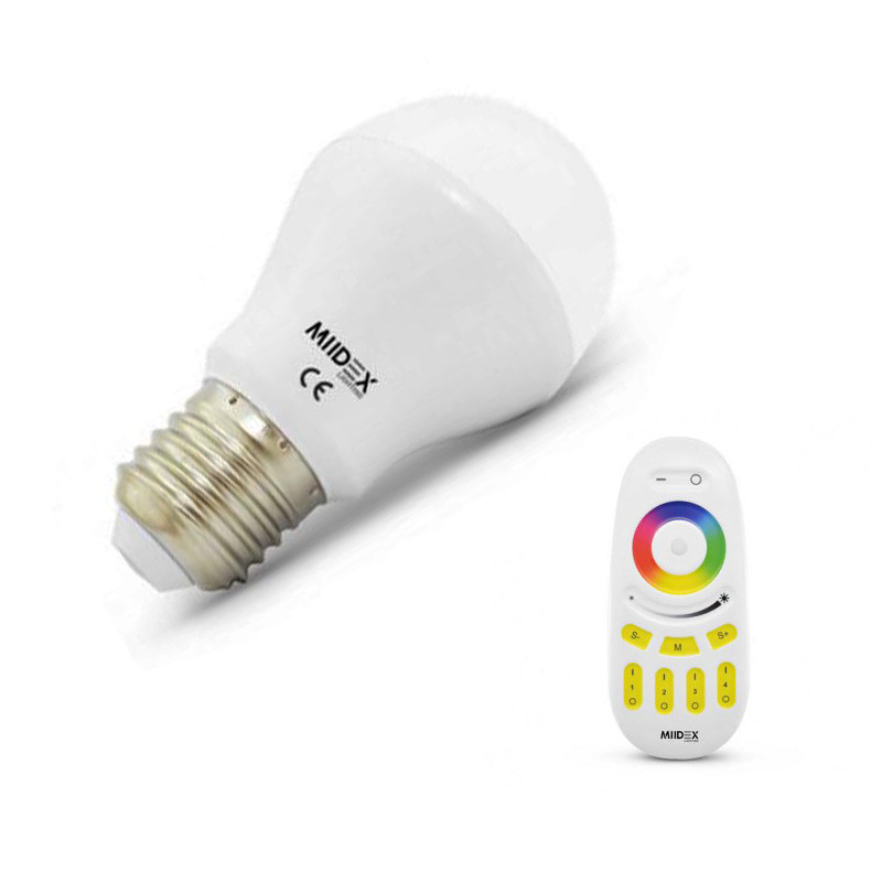                         LED STANDARD E27 6W RGBW DIMMABLE + TELECOMMANDE
