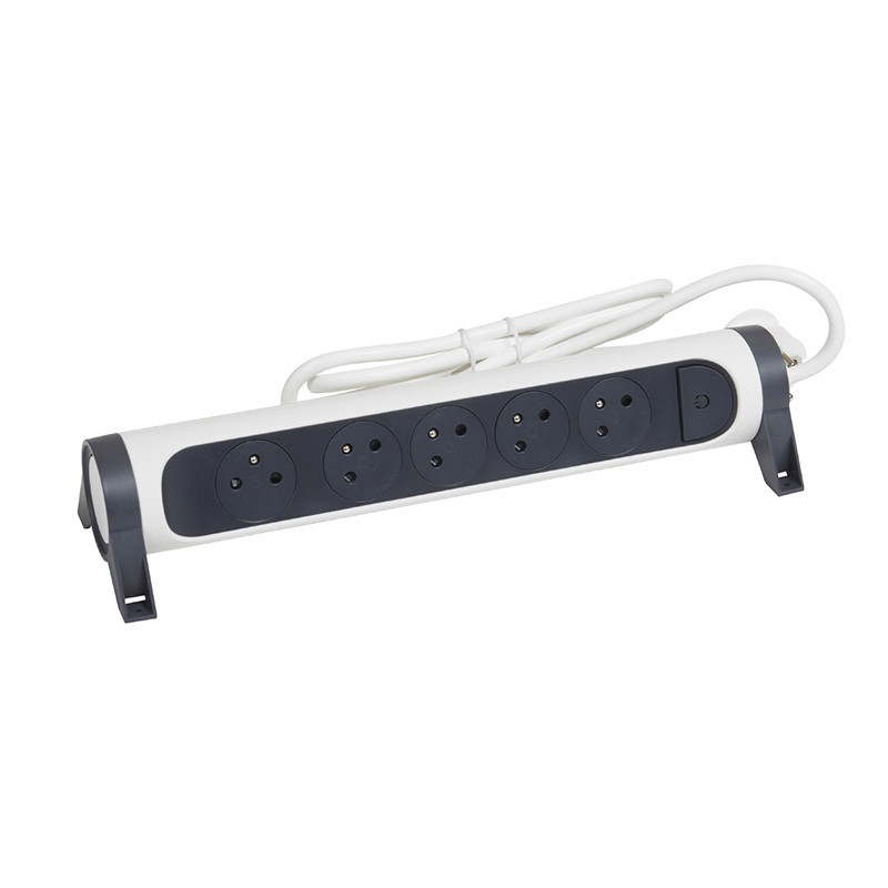                         RALLONGE MULTIPRISE 5PC 2P+T CORDON 1,5M A FIXER
