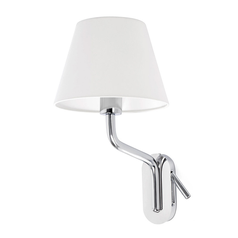                         APPLIQUE + LISEUSE ETERNA E27 +1W 830 CHROME ABAT JOUR BLANC (droite)