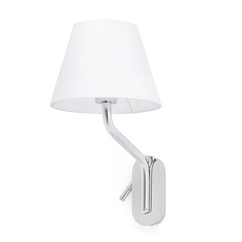                        APPLIQUE + LISEUSE ETERNA E27 +1W 830 CHROME ABAT JOUR BLANC (gauche)