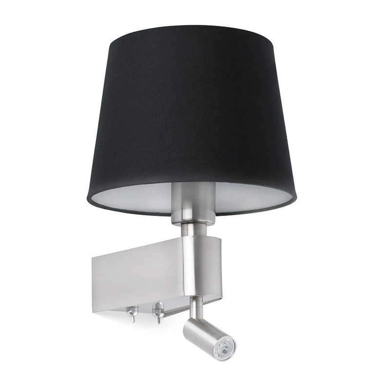                         APPLIQUE + LISEUSE ROOM E27 + 3W 830 NICKEL ABAT JOUR NOIR