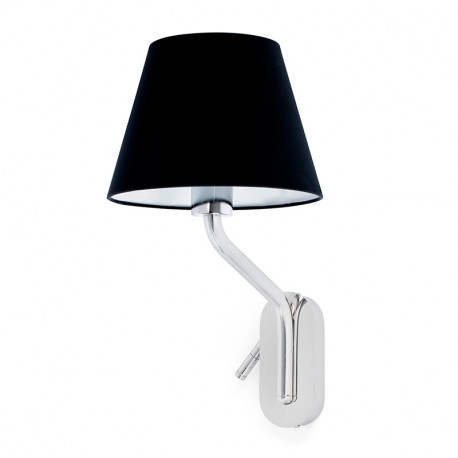 APPLIQUE + LISEUSE - ETERNA - E27/1W - 830 - CHROME - ABJ NOIR (droite)