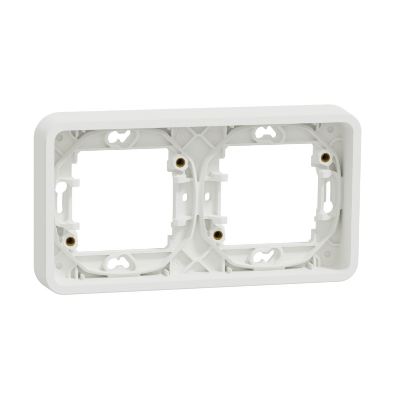                         PLAQUE DOUBLE HORIZONTALE ENCASTRE BLANC MUREVA
