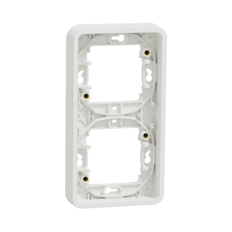                         PLAQUE DOUBLE VERTICALE ENCASTRE BLANC MUREVA