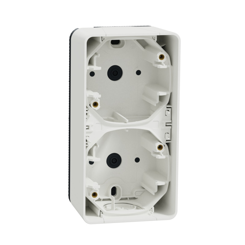                         BOITIER DOUBLE VERTICAL SAILLIE BLANC MUREVA
