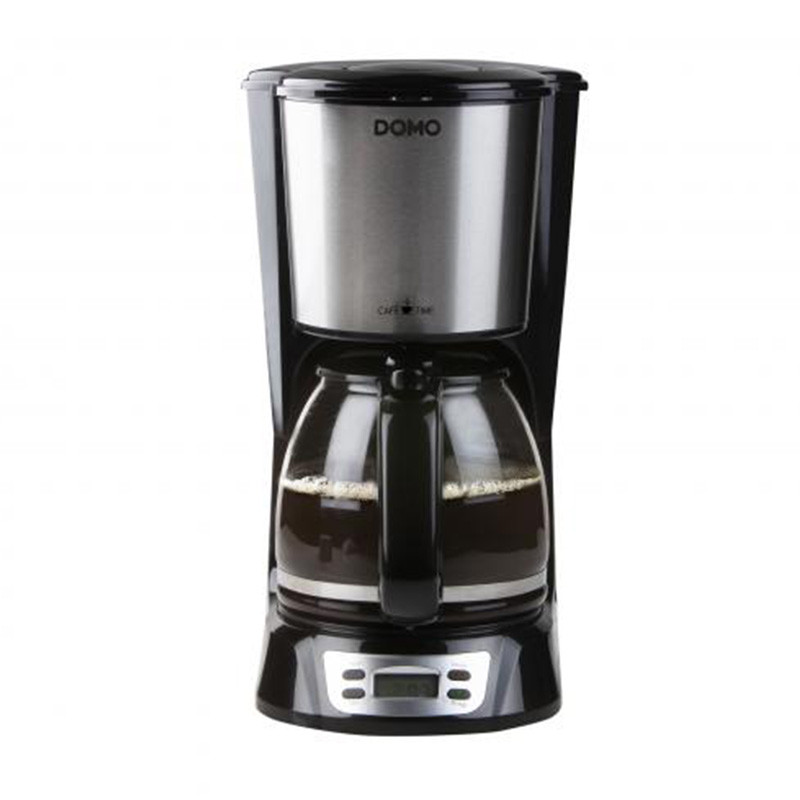                         CAFETIERE 12 TASSES NOIRE- ACIER 1,5L