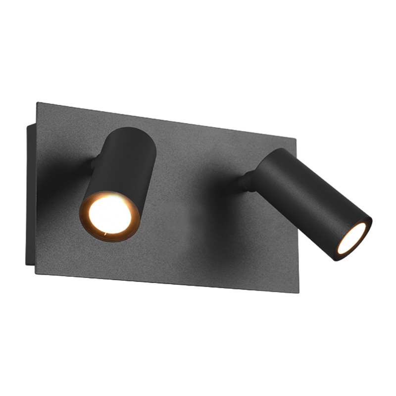                         SPOT DOUBLE APPLIQUE LED 2X3W 830 2X420LM NOIR MAT IP54