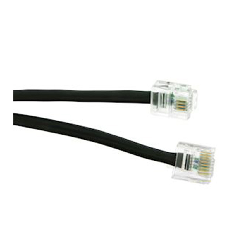                         CORDON TELEPHONIQUE NOIR 2 PAIRES UTP RJ45 - RJ11 / 1m