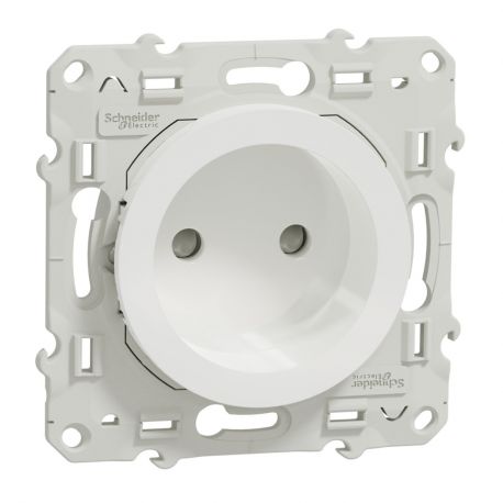 Odace prise bornes à vis 2P - Blanc