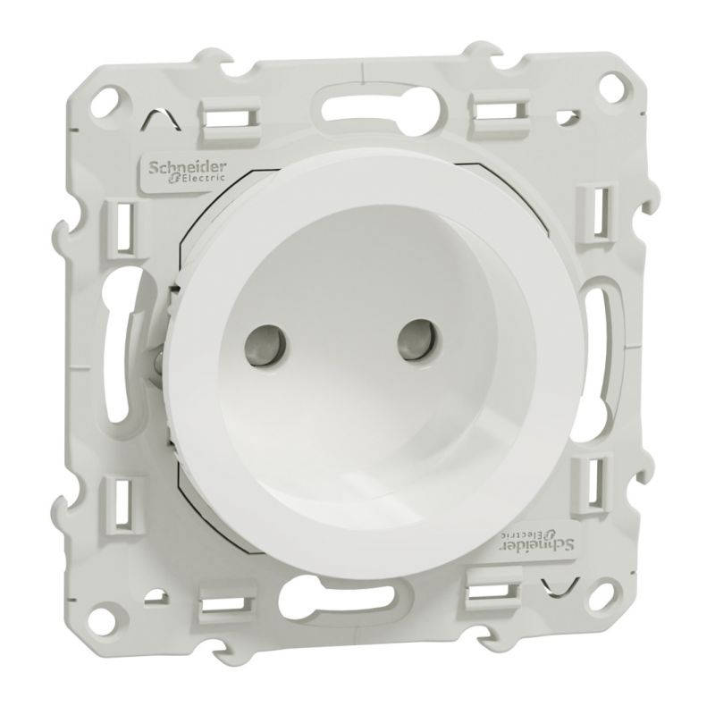                         Odace prise bornes à vis 2P - Blanc