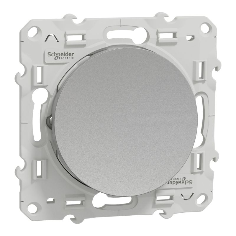                         Bouton poussoir Odace 10A - Aluminium