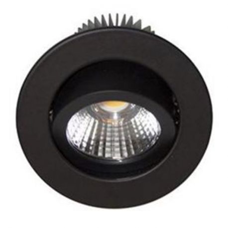 SPOT LED - 3W - 830 - 300LM - ROND ORIENTABLE - NOIR - IP44 - CLII