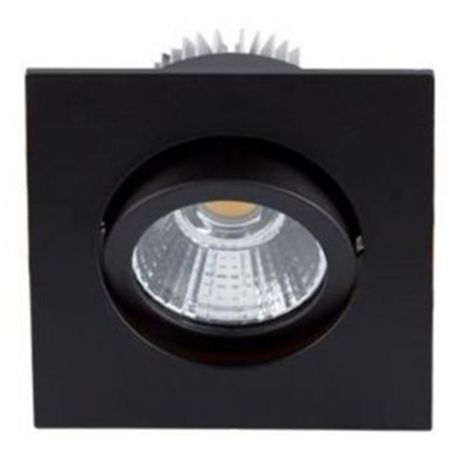 SPOT LED - 3W - 830 - 300LM - CARRE ORIENTABLE - NOIR - IP44 - CLII 