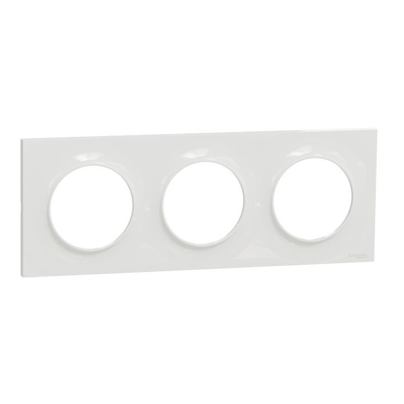                         Plaque Odace Styl - Blanc brillant - Triple horizontale / verticale 71mm