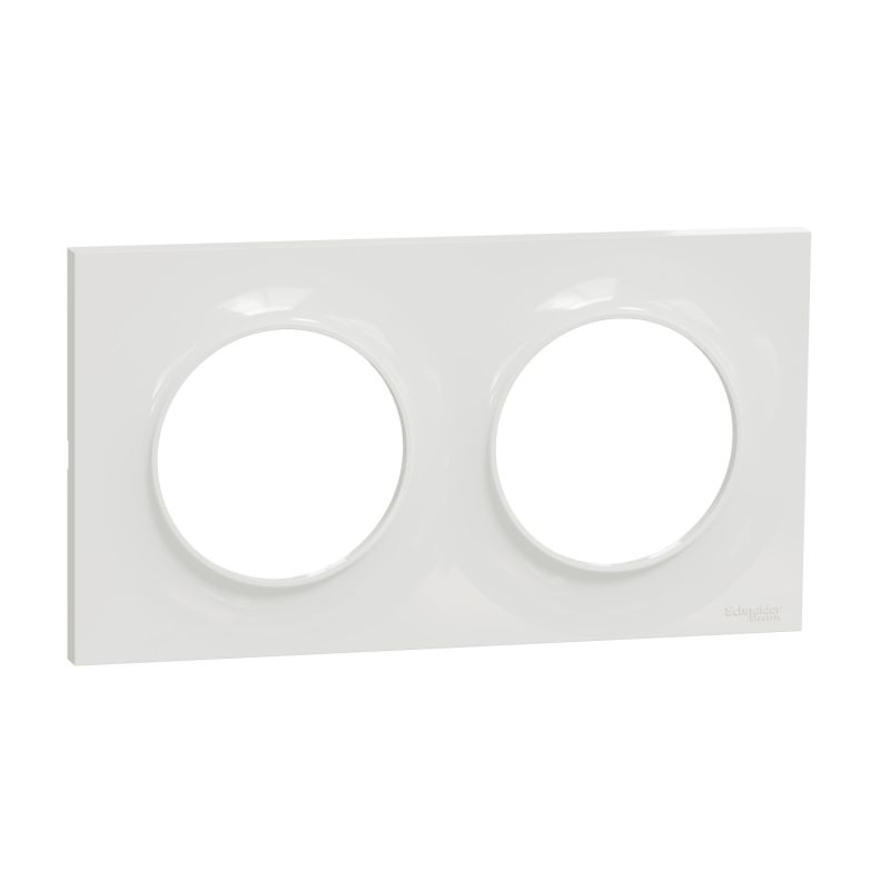                        Plaque Odace Styl - Blanc brillant - Double horizontale / verticale 71mm