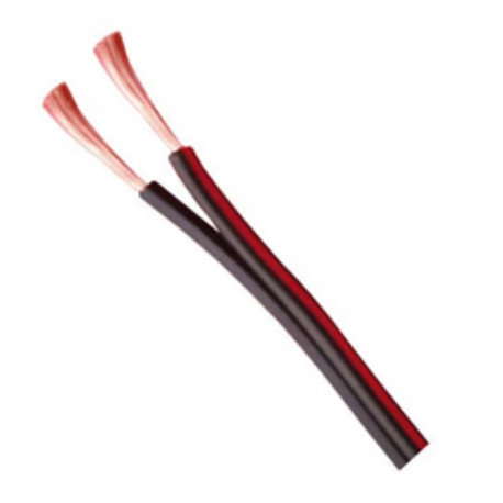 CABLE - HAUT PARLEUR - 2X1²mm - PLAT - NOIR/ROUGE (bobine100m)
