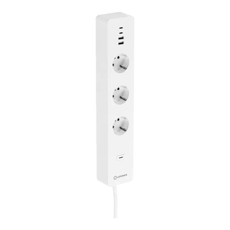                         Multiprise EU connectée Ledvance - Smart+ Wifi - 3 Prises + USB
