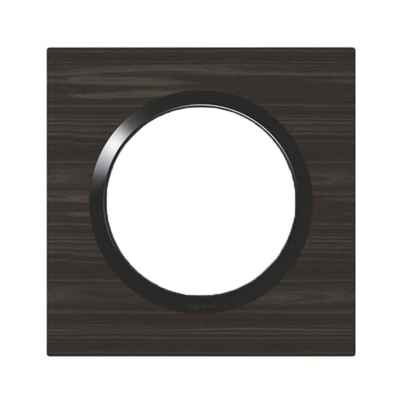                         Plaque carrée monobloc Dooxie - 1 poste- Effet bois ébène