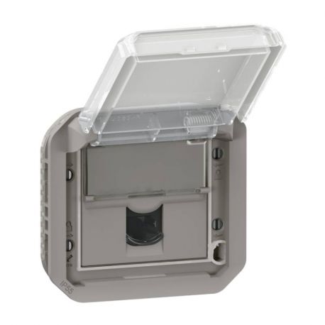 Prise RJ45 Plexo Legrand - Catégorie 6 FTP - IP55 - A composer - Gris