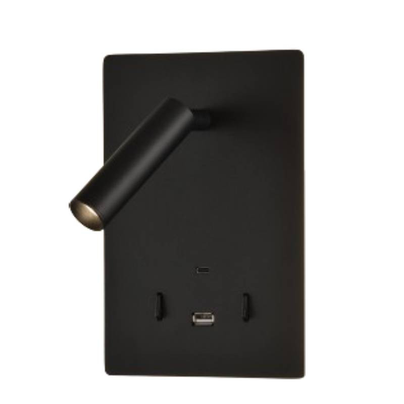                         APPLIQUE + LISEUSE - MANAT - 12W/3W - 830 - 970LM - NOIR - USB A/C