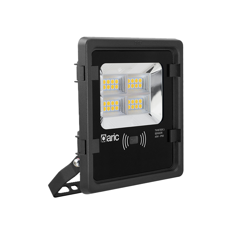                         Projecteur extérieur LED TWISTER 3 Sensor - avec détecteur - 45W - 3000K - 4950Lm - Non dimmable - Avec ampoule - Noir
