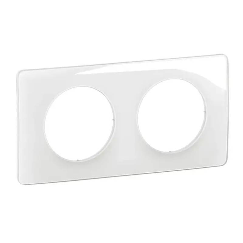                         Plaque de finition Céliane Legrand - 2 postes - Blanc émaillé