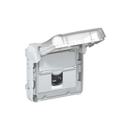 Prise RJ45 Plexo IP55 Catégorie 6 FTP - Composable saillie ou encastré - Gris 