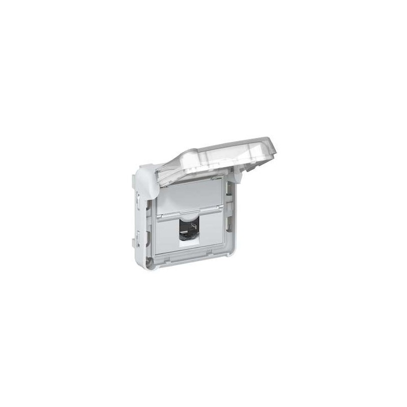                         Prise RJ45 Plexo IP55 Catégorie 6 FTP - Composable saillie ou encastré - Gris 