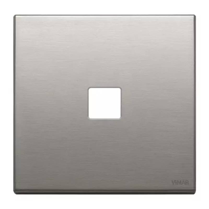                         PLAQUE - 1 BOUTON - EIKON FLAT - NICKEL BROSSE