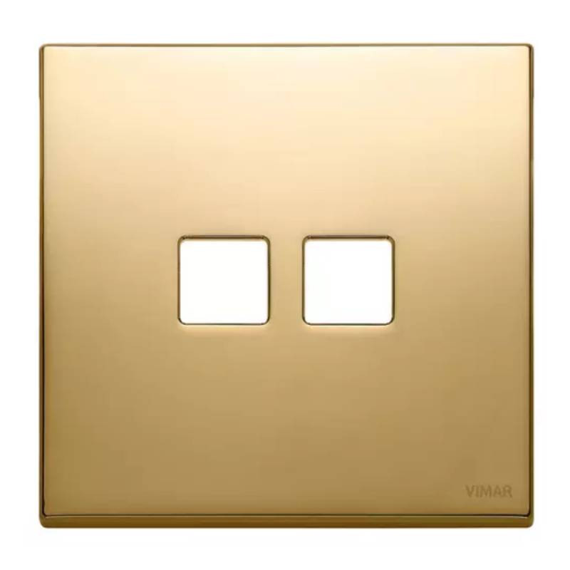                         PLAQUE - 2 BOUTONS - EIKON FLAT - OR BRILLANT