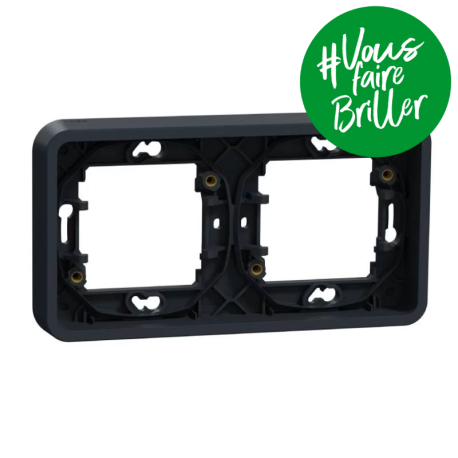 PLAQUE - DOUBLE - HORIZONTALE - ENCASTRE - ANTHRACITE - MUREVA