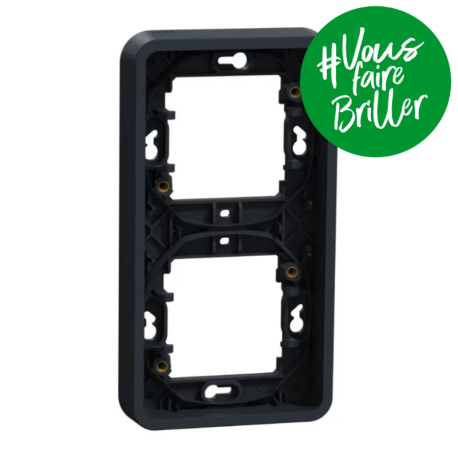PLAQUE - DOUBLE - VERTICALE - ENCASTRE - ANTHRACITE - MUREVA