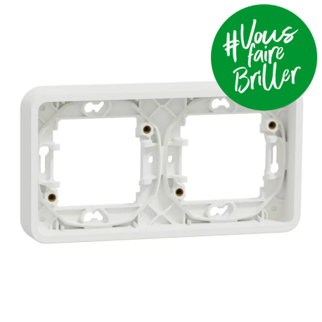 PLAQUE - DOUBLE - HORIZONTALE - ENCASTRE - BLANC - MUREVA