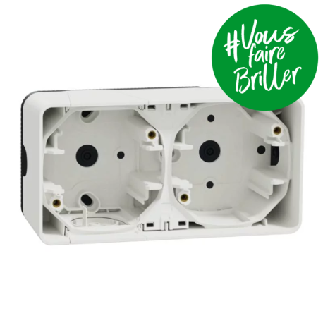BOITIER - DOUBLE - HORIZONTAL - SAILLIE - BLANC - MUREVA