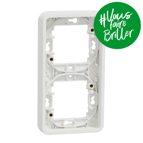 PLAQUE - DOUBLE - VERTICALE - ENCASTRE - BLANC - MUREVA
